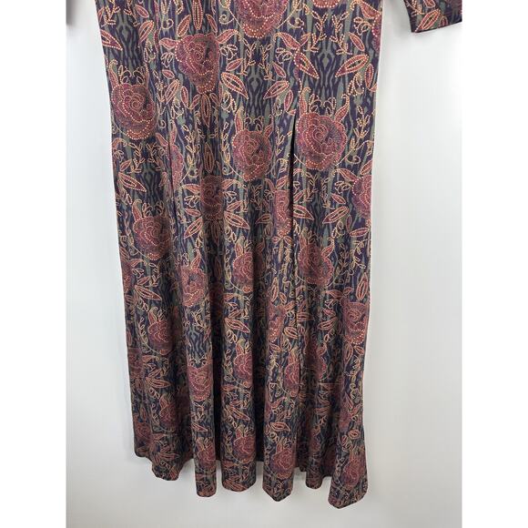Soft Surroundings Alcott Dress Floral Maxi Slit Large Boho Western Jersey Soft - Picture 5 of 16